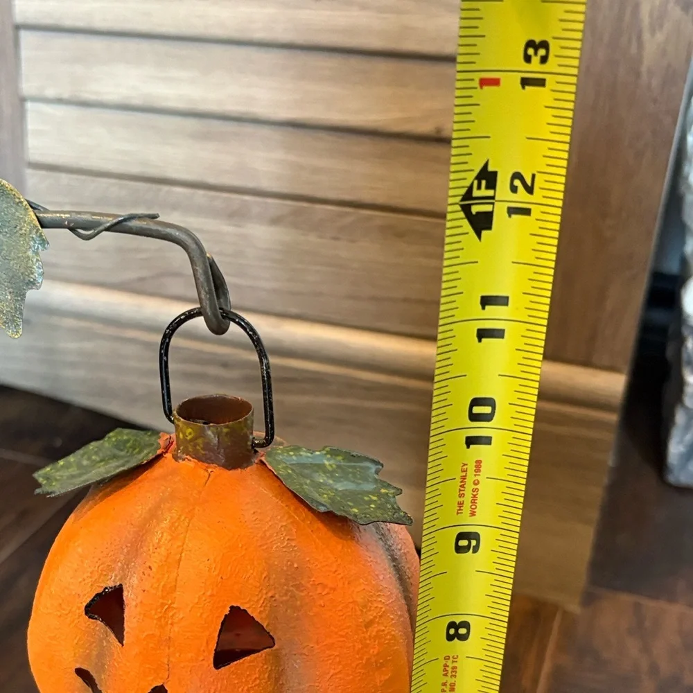 💎RARE💎Vintage Pottery Barn Metal Hanging Jack-o-Lantern Candleholder